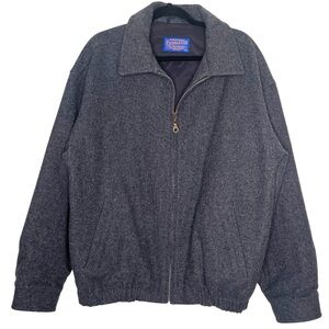 Pendleton Bomber jacket, L, 100% wool w/thinsulate, Gray, Academia, Vintage